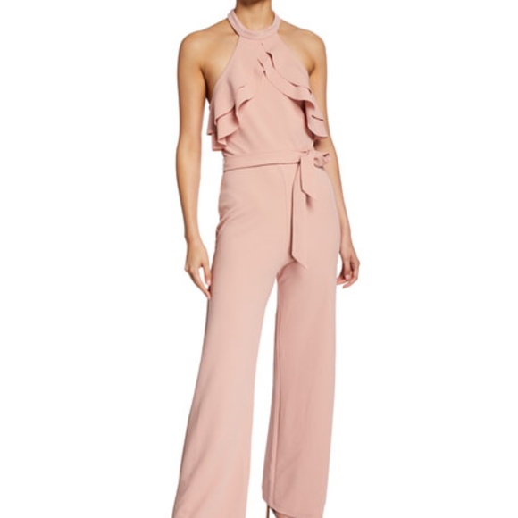 Avec Les Filles Pants - Avec Les Filles Ruffle Halter Jumpsuit